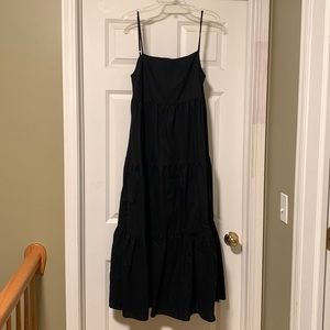 Anthropologie Black Sleeveless Maxi Dress